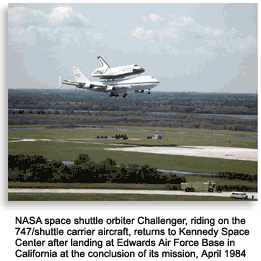 Challenger landing in 1984
