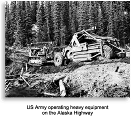 Army uses heavy equipment on Alaska Highway