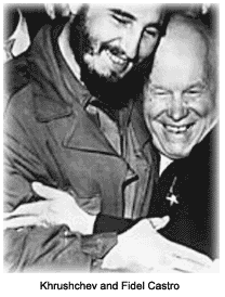 Khrushchev and Fidel Castro