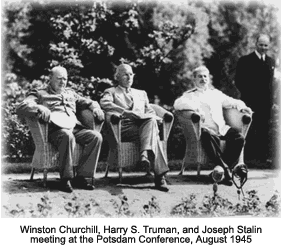 Winston Churchill with Truman and Stalin