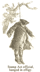 Stamp Act official, hanged in effigy