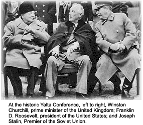 Churchill, FDR, and Stalin at Yalta Conference